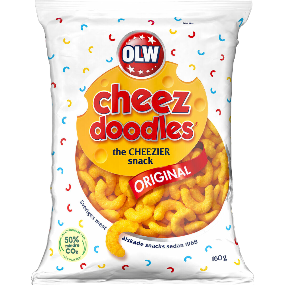 Cheese Doodles Original Snack Bags Retail Box By Swedish OLW