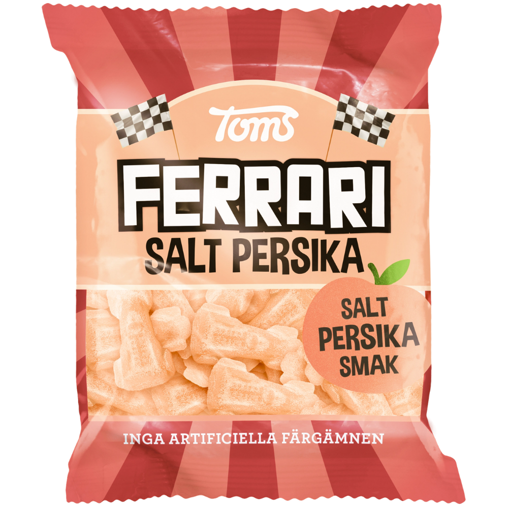 Chewy FERRARI Salty Peach Cars Candy Bags Wholesale Box By Toms