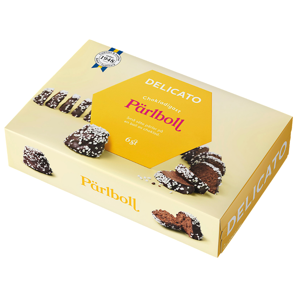 Classic Swedish Delicato Pearl Chocolate Balls Confectionery Wholesale Box By Delicato
