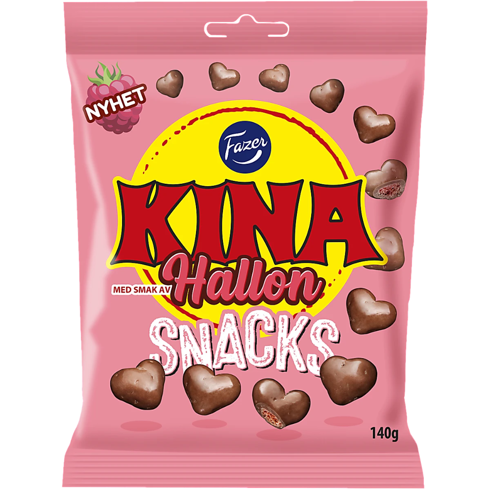 Crispy Chocolate Pink Raspberry Kina Snacks Candy Bag Wholesale Box By Scandinavian Fazer