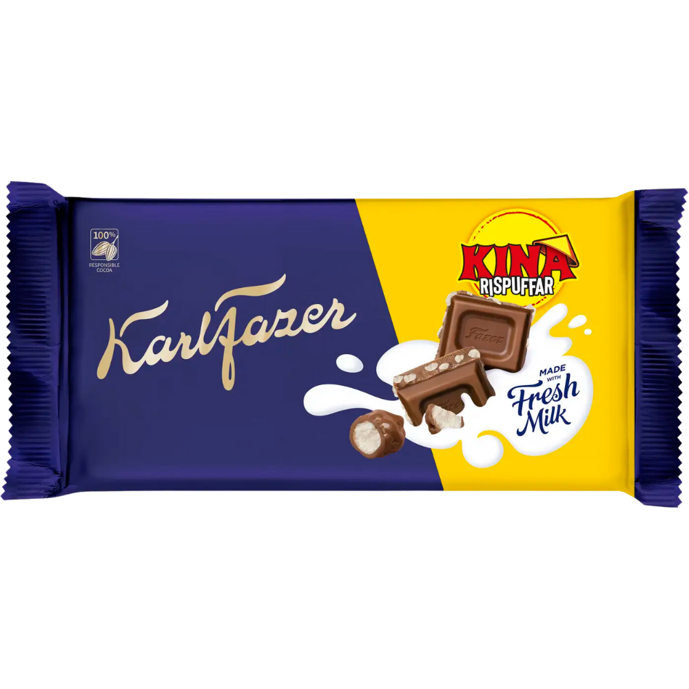 Crunchy Rice Pops Milk Chocolate Bar Wholesale Box By Fazer