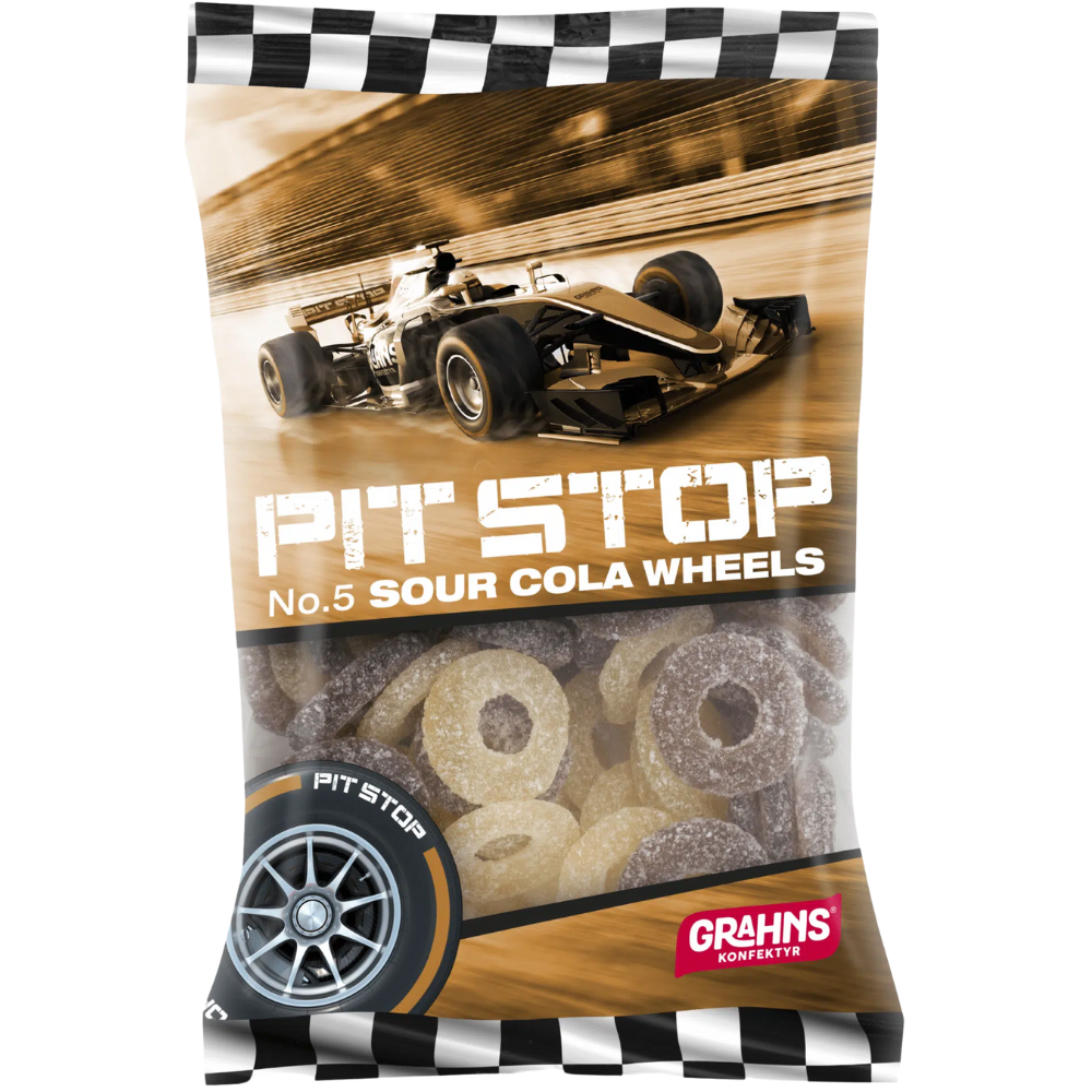 Pit Stop no. 7 Cola Wheels Candy Bags Wholesale Box By Swedish Grahns