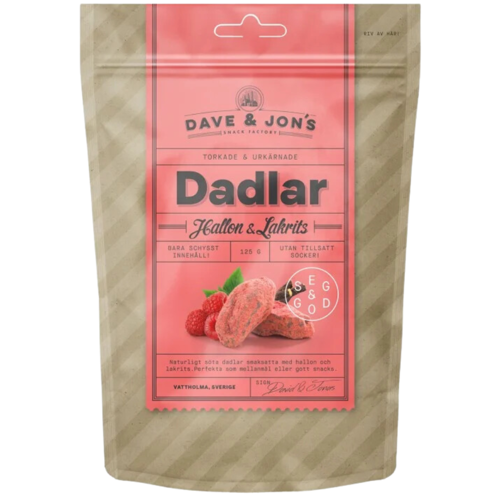 Pitted Raspberry And Licorice Dates Healthy Vegan Candy By Swedish Dave & Jon's