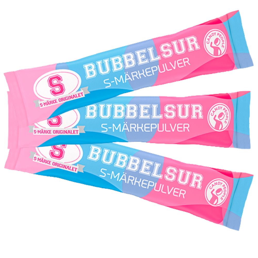S-Mark Vegan Sour Bubbelgum Candy Powder Wholesale Box By Swedish Candy People