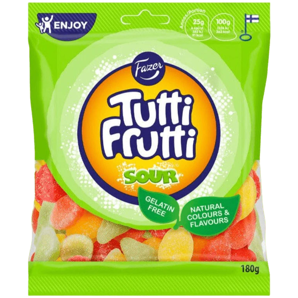 Vegan Tutti Frutti Sour Candy Bag Wholesale Box By Fazer