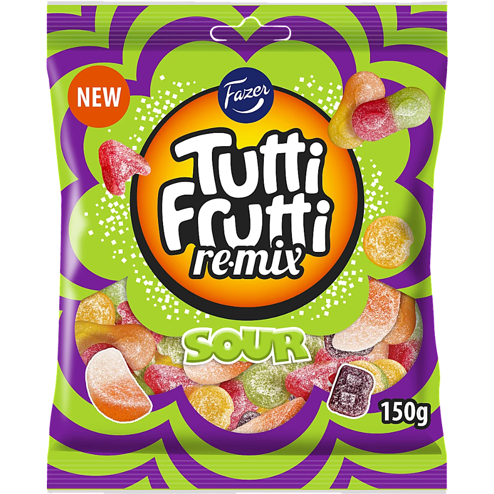 Vegan Tutti Frutti Sour Remix Jelly Candy Bag Wholesale Box By Scandinavian Fazer