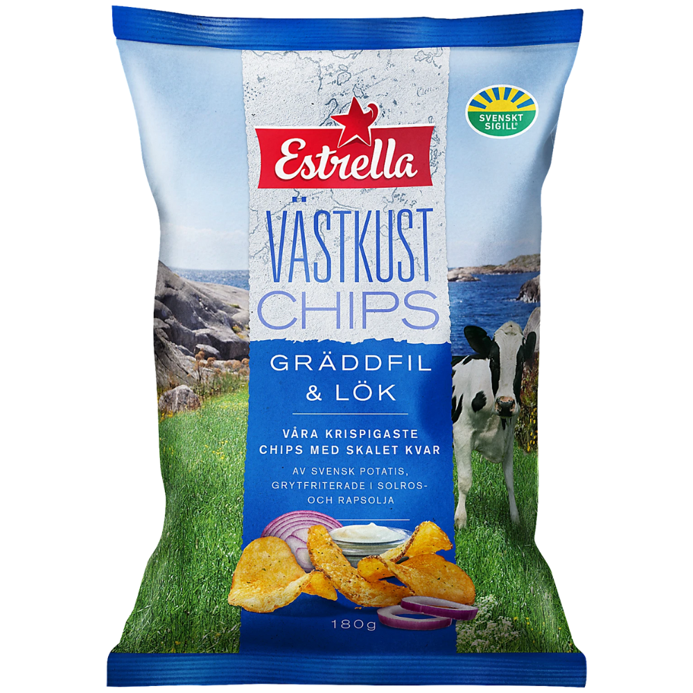 West Coast Sour Cream And Onion Potato Chips Wholesale Box By Swedish Estrella