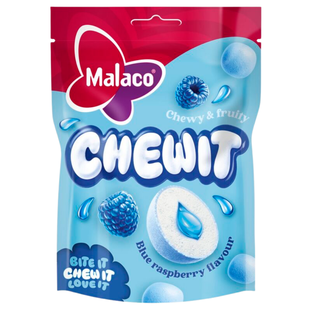 Chewit Blue Raspberry Bites In Wholesale Cases By Swedish Malaco
