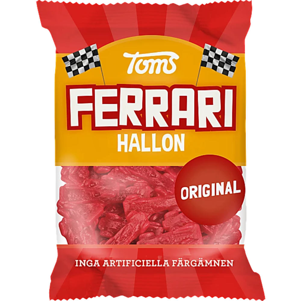 Chewy FERRARI Original Raspberry Cars Candy Bags Wholesale Box By Toms