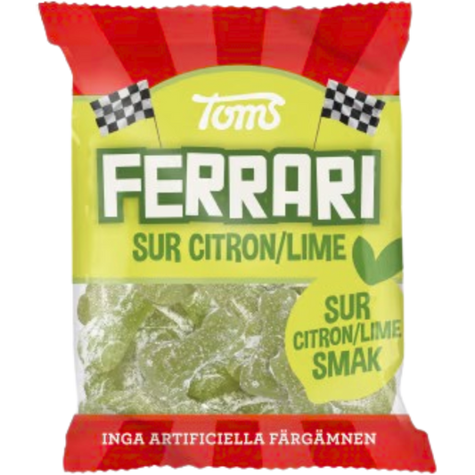 Chewy FERRARI Sour Lemon Lime Cars Candy Bags Wholesale Box By Toms