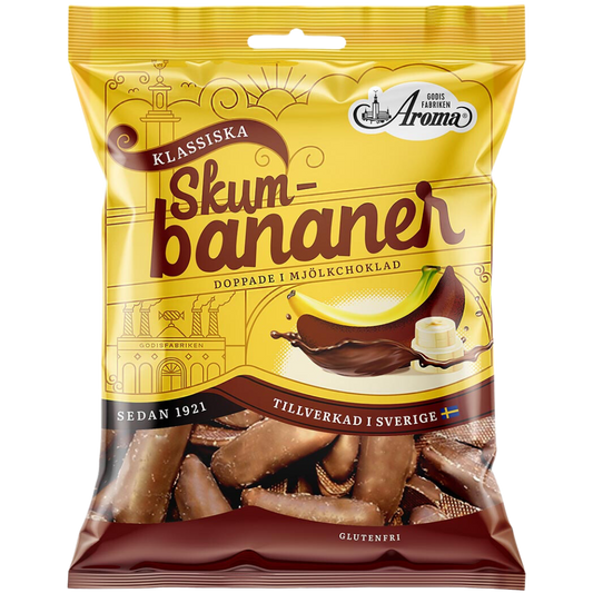 Classic Chocolate Foam Bananas Bulk Box By Swedish Aroma
