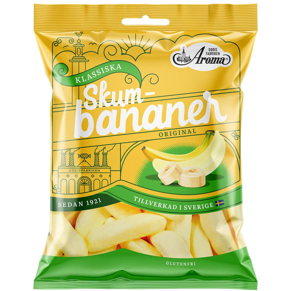 Classic Foam Bananas Bulk Box By Swedish Aroma