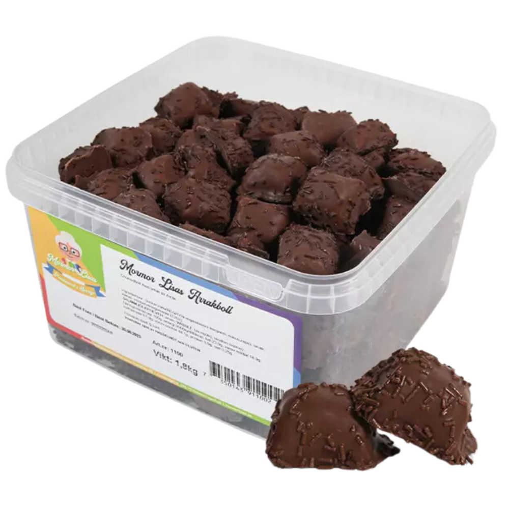 Classic Swedish Chocolate Arraks Balls Confectionery Bulk Box By Mormor Lisas