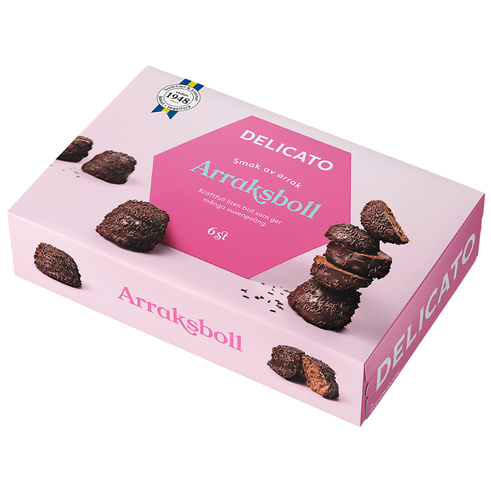 Classic Swedish Delicato Arrack Balls Confectionery Wholesale Box By Delicato