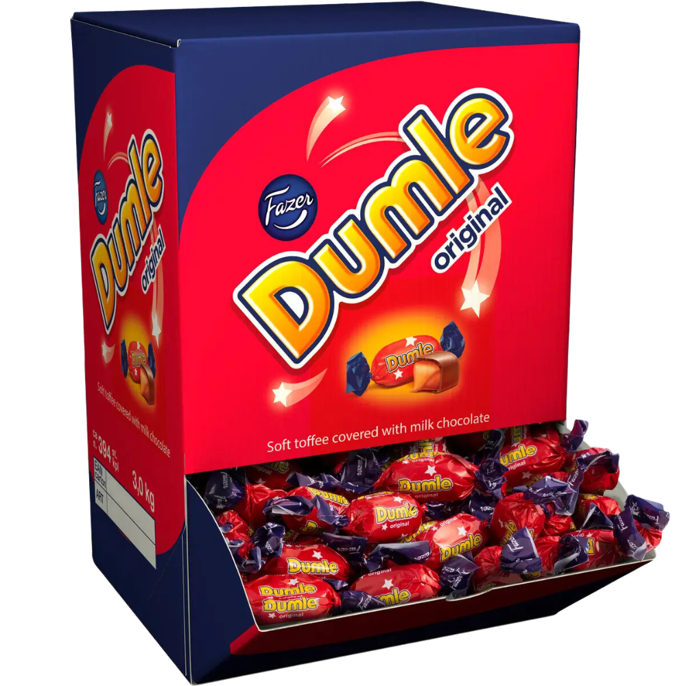 Dumle Original Individually Wrapped Caramel Candy Bulk Box Dispenser By Fazer