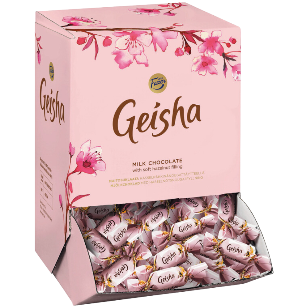 Pink Geisha Box Geisha Original Milk Chocolate Hazelnut Bulk Box Dispenser