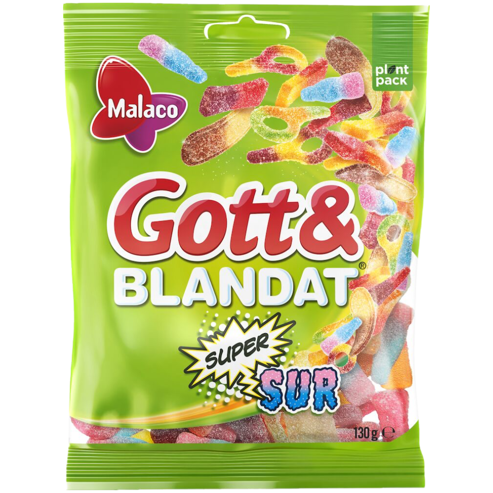 Gott & Blandat Super Sour Candy Bags Wholesale Box By Swedish Malaco