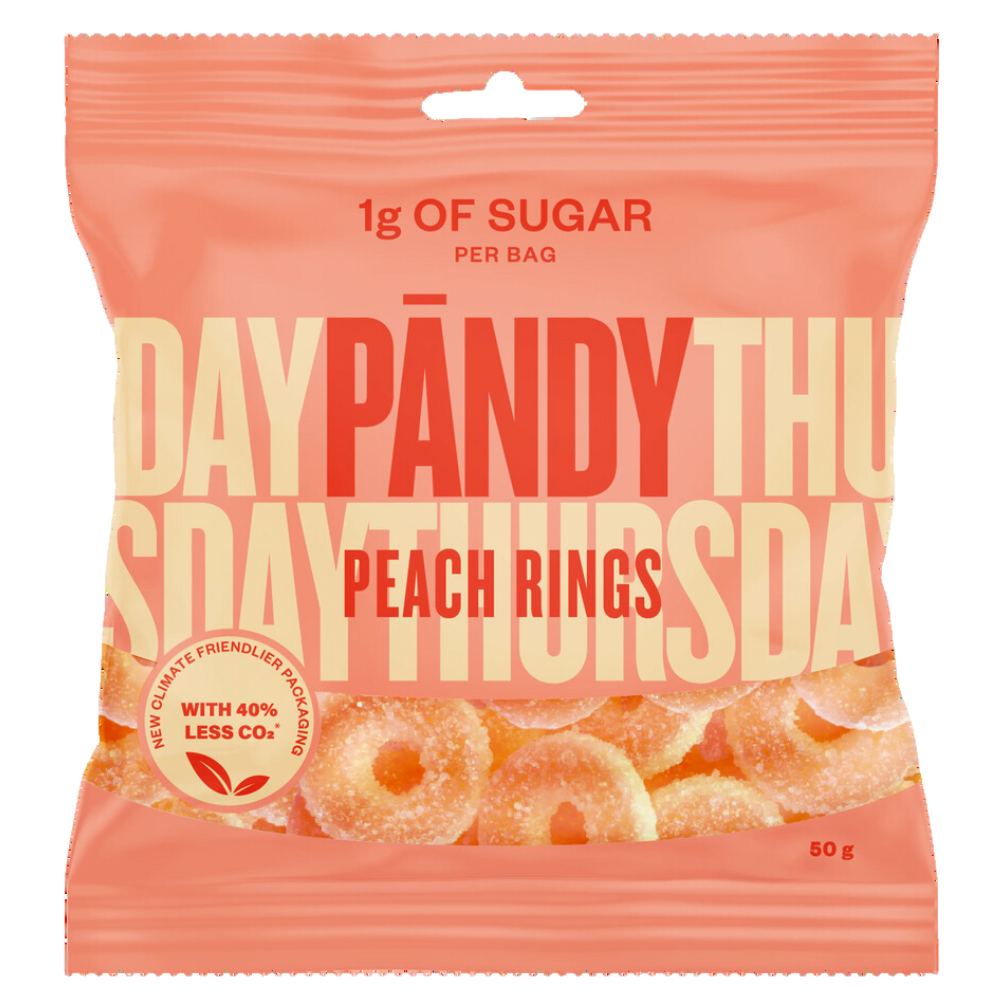 Healthy Low Sugar Peach Rings Candy Wholesale Box By Swedish Pandy