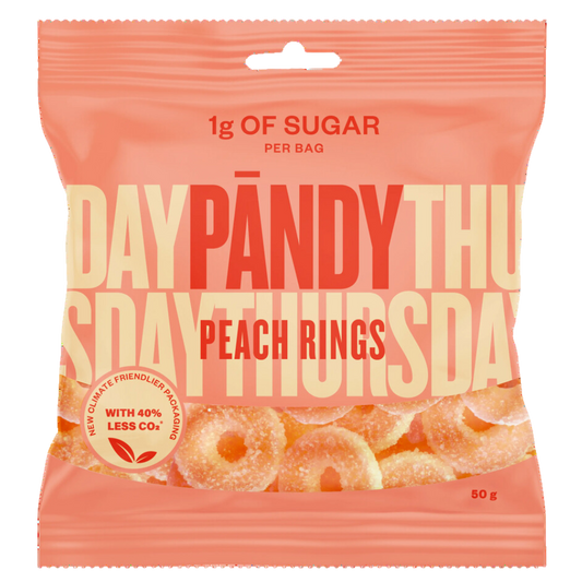 Healthy Low Sugar Peach Rings Candy Wholesale Box By Swedish Pandy