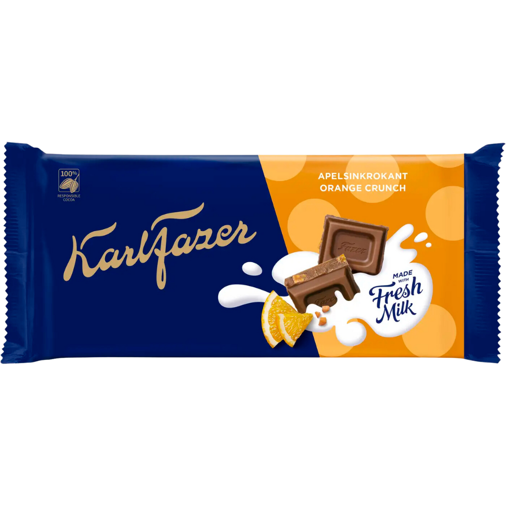 Orange Brittle Milk Chocolate Bar Wholesale Box By Fazer