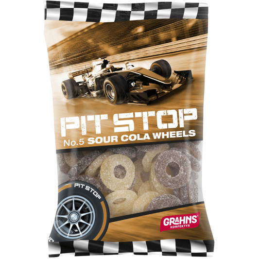 Pit Stop no. 7 Cola Wheels Candy Bags Wholesale Box By Swedish Grahns