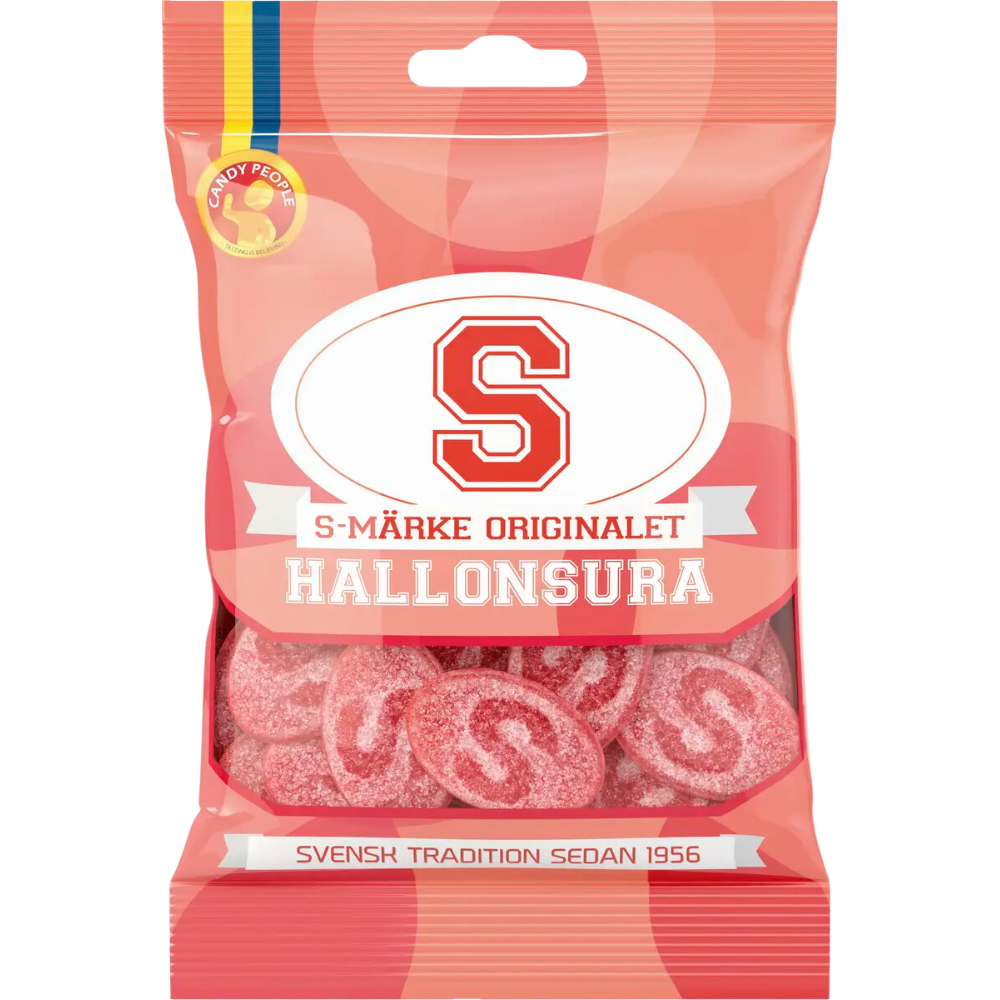 S-Mark Oval Sour Raspberry Bags Wholesale Box By Swedish Candy People