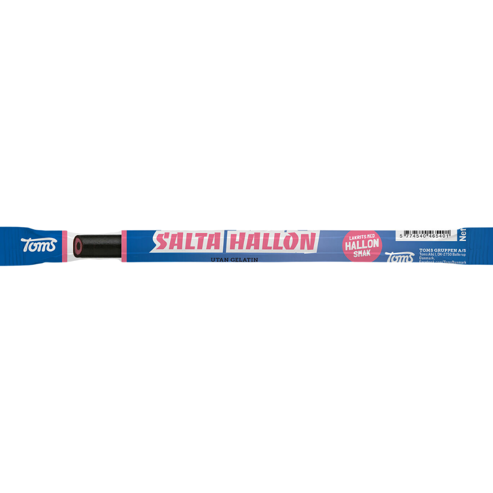 Salty Licorice with Raspberry Flavor Sticks Individually Wrapped Candy Sticks Wholesale Box by Toms