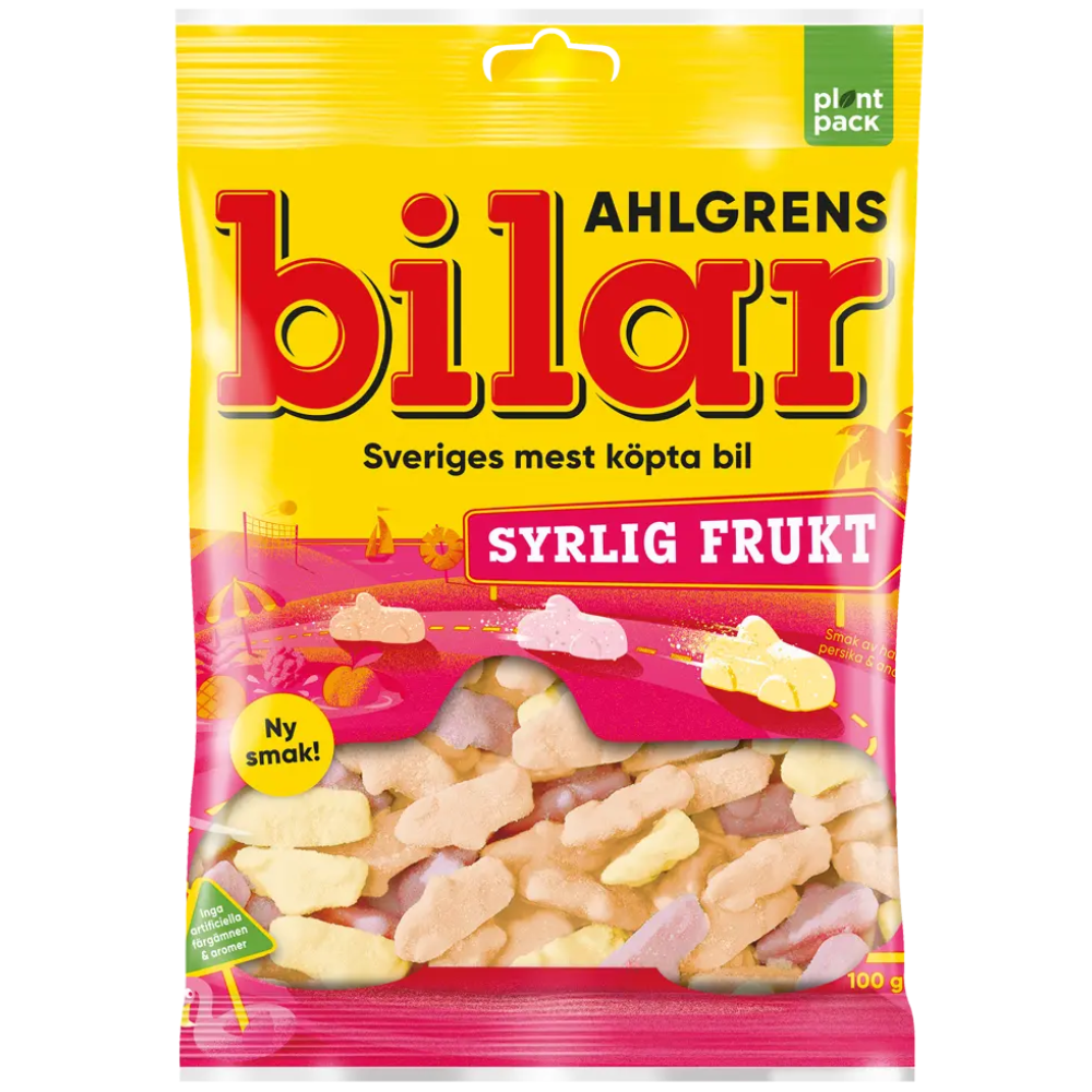 Sour Fruit Gummy Candy Bags Wholesale Box By Swedish Ahlgrens Bilar