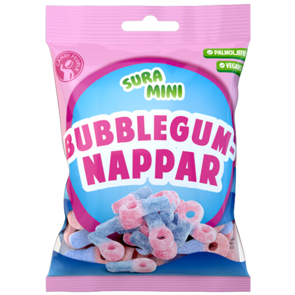 Sour Vegan Mini Bubbelgum Pacifiers Wholesale Box By Swedish Candy People