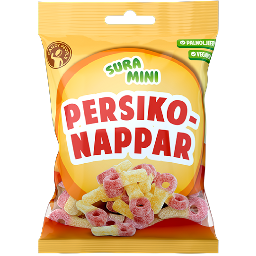 Sour Vegan Mini Peach Pacifiers Wholesale Box By Swedish Candy People