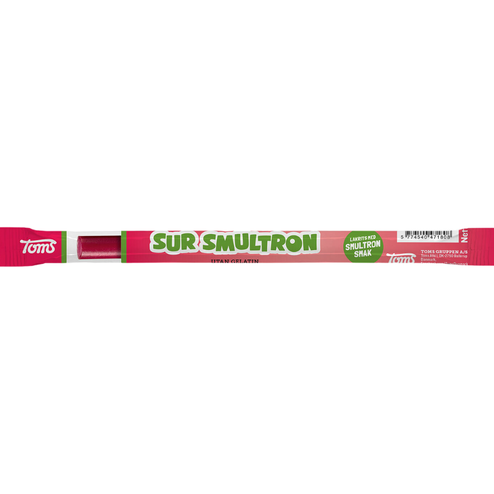Sour Wild Strawberry Sticks Individually Wrapped Candy Sticks Wholesale Box by Toms