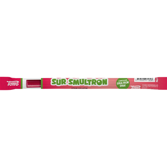 Sour Wild Strawberry Sticks Individually Wrapped Candy Sticks Wholesale Box by Toms