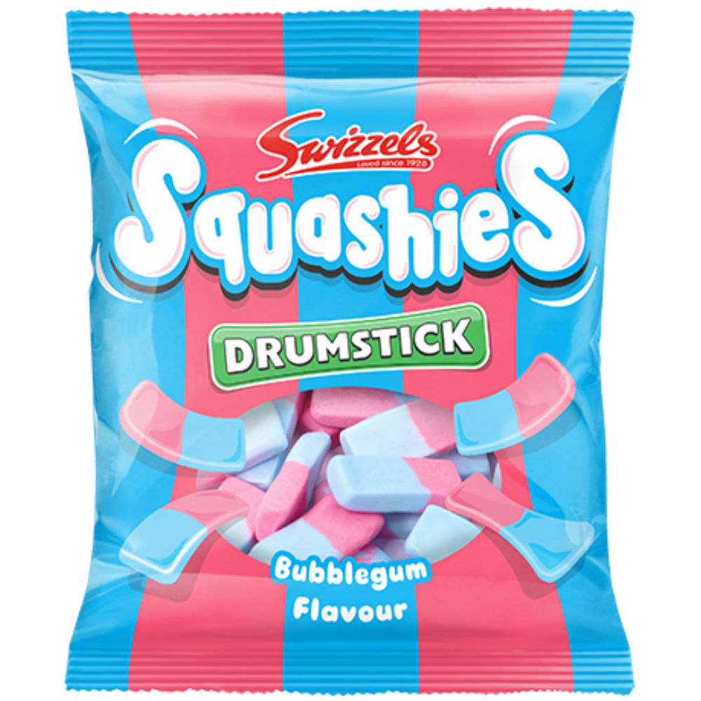 Squashies Drumstick Bubblegum Candy Bags In Wholesale Cases By Swizzels