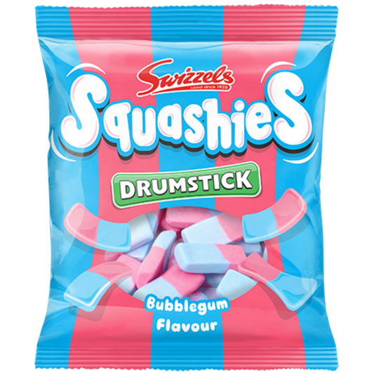 Squashies Drumstick Bubblegum Candy Bags In Wholesale Cases By Swizzels