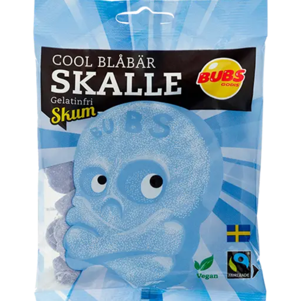 Vegan Cool Blueberry Skulls Bags Wholesale Box By Swedish Bubs