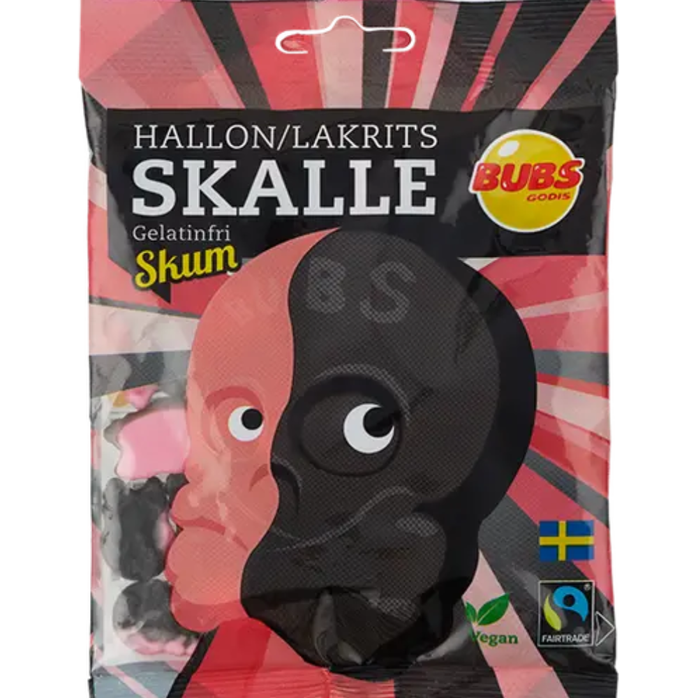Vegan Raspberry Licorice Foam Skulls Bags Wholesale Box By Swedish Bubs