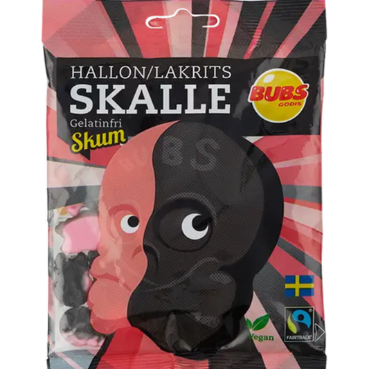 Vegan Raspberry Licorice Foam Skulls Bags Wholesale Box By Swedish Bubs