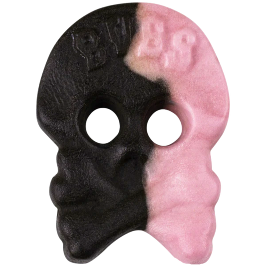 Vegan Raspberry Salty Licorice Foam Skull Wholesale Bulk Box By Swedish Bubs