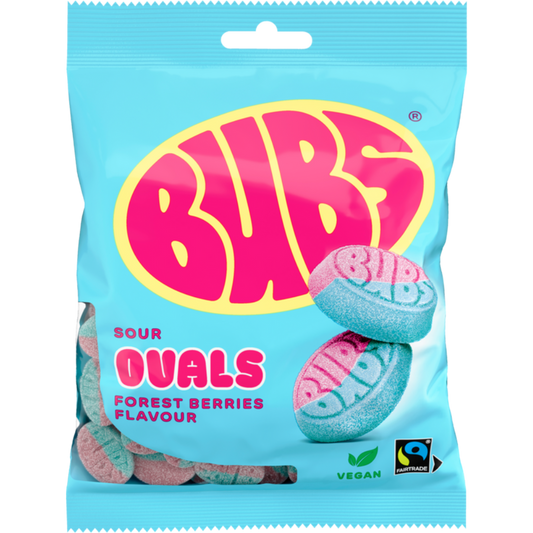 Vegan Sour Ovals Forest Berries Candy Bags In Wholesale Cases By Swedish Bubs