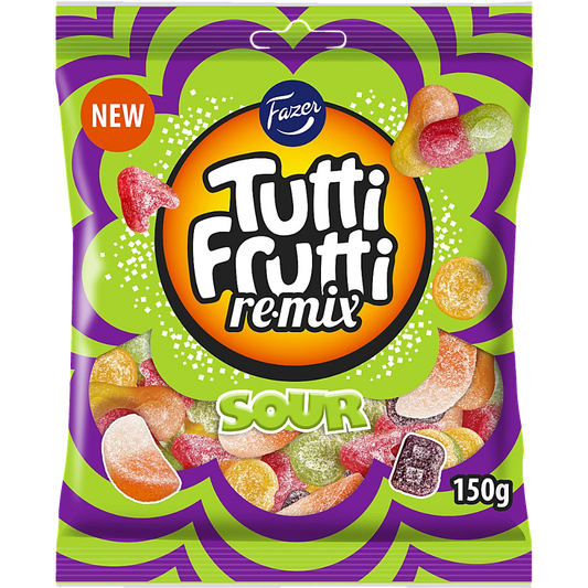 Vegan Tutti Frutti Sour Remix Jelly Candy Bag Wholesale Box By Scandinavian Fazer