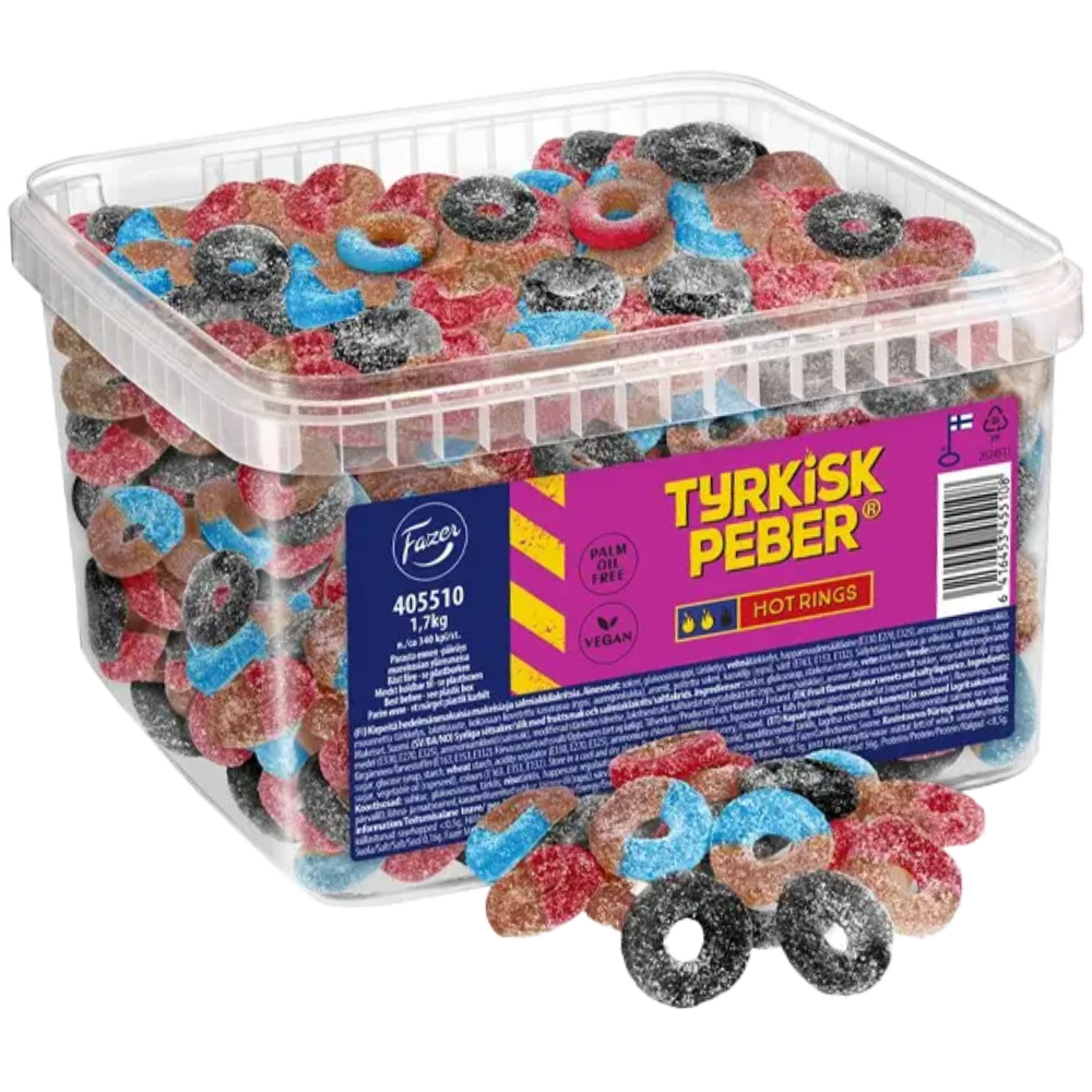 Vegan Tyrkisk Peber Spicy Rings Pick And Mix Bulk Box By Scandinavian Fazer