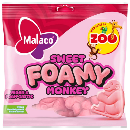 Vegan ZOO Sweet Foamy Monkeys Candy Bags Wholesale Box By Swedish Malaco