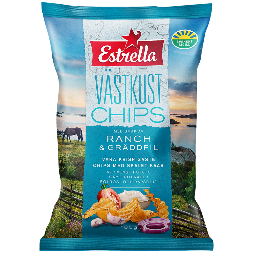 West Coast Ranch And Sour Cream Potato Chips Wholesale Box By Swedish Estrella